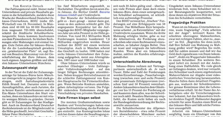 Zeitungsartikel Süddeutsche